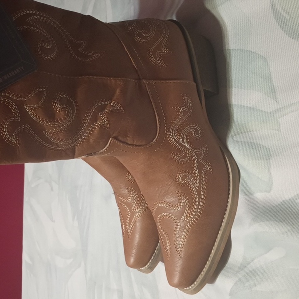 ROLLDA Brown Western Heeled Boots - Picture 5 of 14